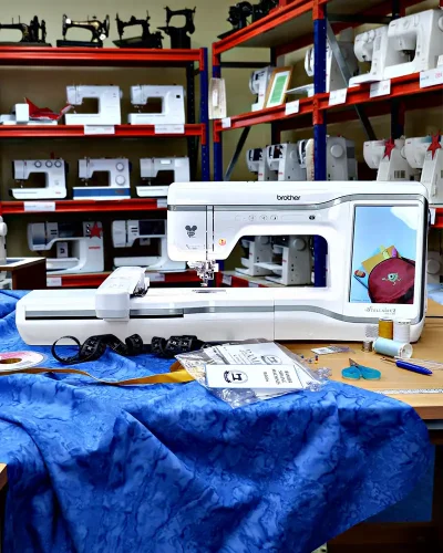 The Brother Innovis Stellaire XJ2 Sewing & Embroidery Machine. On display in our showroom.